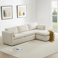 CHITA Oversized Modular Sectional Sofa FSC Certified L Shaped Sectional Couches for Living Room 112 inch Width4 Seat Modular Sofa with Storage Ottoman Linen