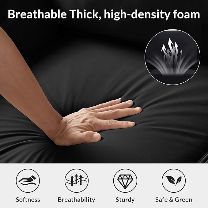 Upholstered Velvet Modern Accent Chair Comfy Armchair Couch for BedroomIndoor Sofa Chair for Living RoomReading Chair for OfficeApartmentStudioBlack