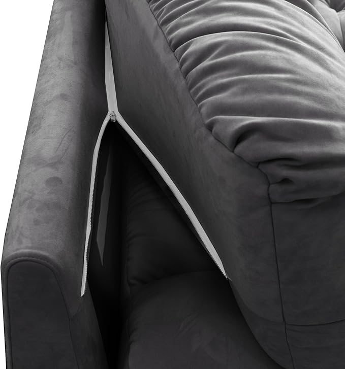 89 Comfy Cloud Sectional Couches Loveseat Sofa with 2 Pillows Minimalist Modern Sofas for Living Room Apartment Bedroom Office Grey