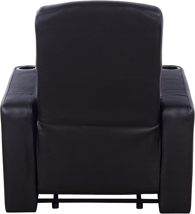 Coaster Home Furnishings - Cyrus - Upholstered Track Arm Recliner Chair with High Back Cushions Wall Hugger Mechanism and Pocket Coil Seat - Living Room - 33-Inch - Black - 600001