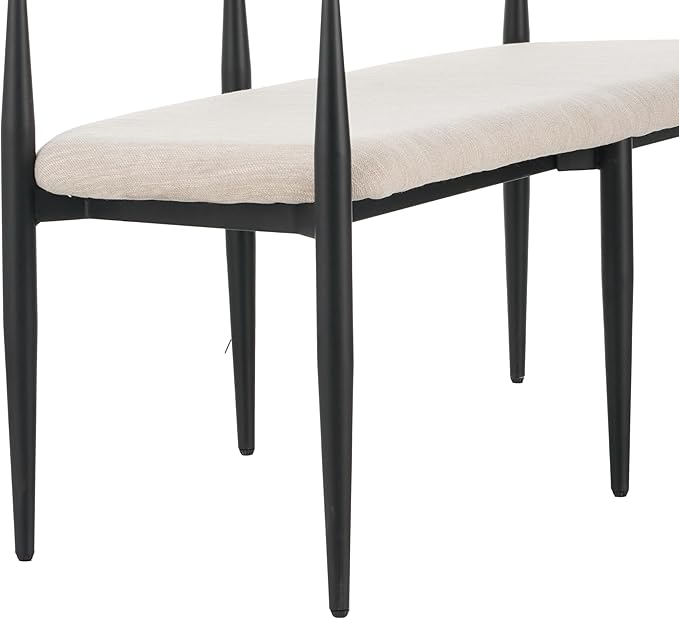 Christopher Knight Home Names Modern Metal Loveseat Living Room Fabric Upholstered Settee Curved Open Backrest 2-Seater Sofa Cozy Couch for Bedroom Apartment Home Office Black+ Gold + Beige