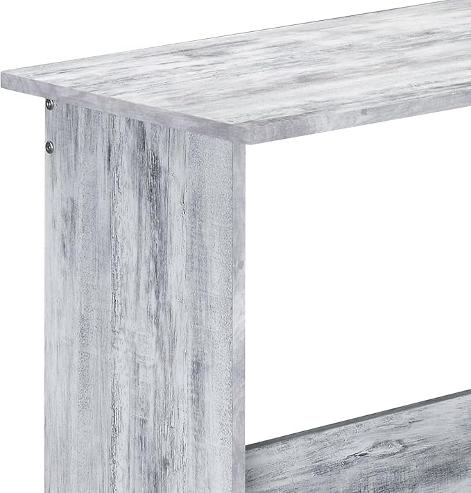 Antique White and Black Office Desk with Bookshelf
