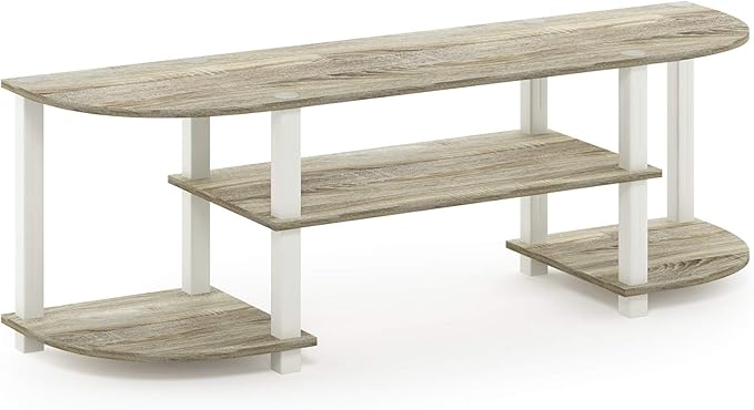Furinno Turn-S-Tube Wide TV Entertainment Center Sonoma Oak/White 47. 25x13. 4x15. 9