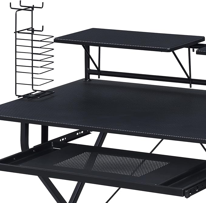 Home Office Desk Black Computer Desk with Keyboard Tray