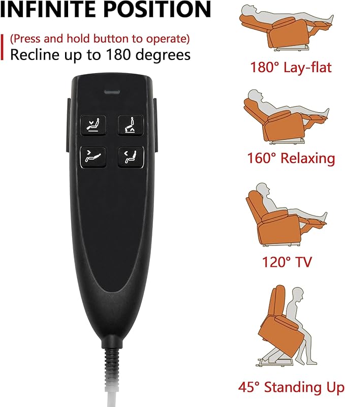Lift Chair Recliners Lay Flat Sleeping Dual Motor for Elderly Infinite Position Recliner with Heat Massage Up to 400 LBS Electric Power Lift Recliner