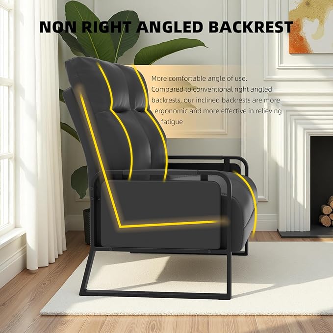 Faux Leather Loveseat Couch for Living Room Bedroom Office Small Sofa 2 Seater Couch with Flip Up Tray Table Side Pockets Leather Loveseats Black