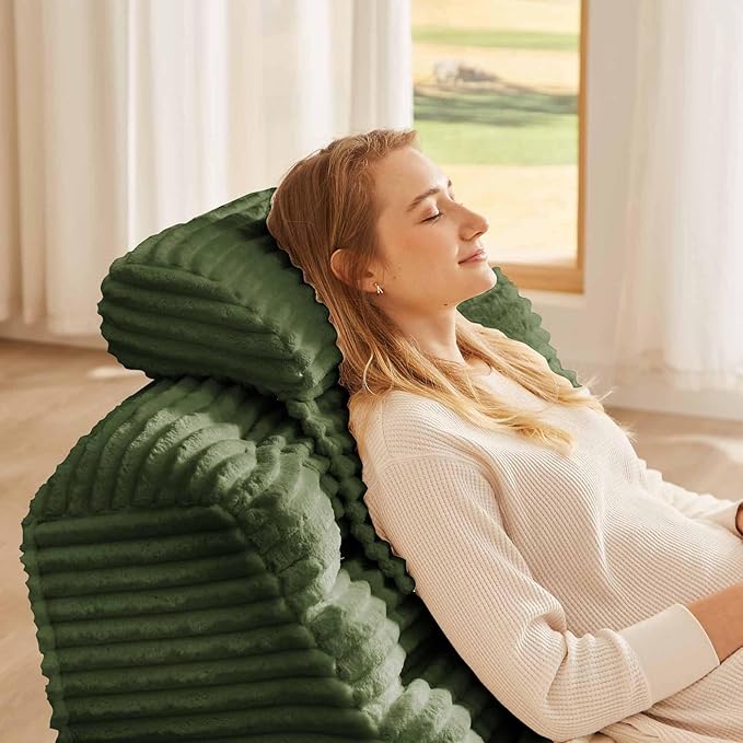 40 Swivel Cloud Chair 360° Swivel Accent Chair with Armless &amp Movable Pillow Cozy Single Sofa Oversized Reading Chair for Bedroom Living Room Compression Corduroy Plush Easy Assembly (Green
