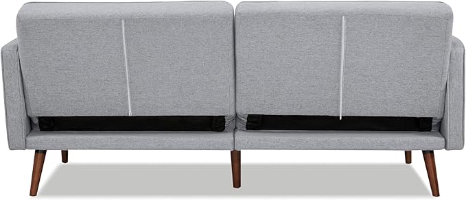 Artdeco Home Convertible Sofa Bed with 3 Level of Adjustability 76 W Mid-Century Style Soft 100% Polyester Fabric Sleeper Sofa for Small Space Living Room and Apartment(Moon Light)