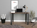 Mahogany Rectangle Writing Desk with Steel Legs - Modern Office Desk for Home and Study