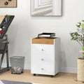 White Mobile File Cabinet 3 Drawers Home Office Storage Cabinet Filing Cabinet with Wheels &amp Removable Tray Under Desk Printer Stand with Storage for A4 Letter-Size Documents Inches