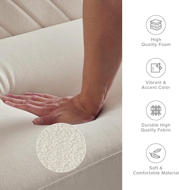 mopio 76.4 Futon Sofa Bed Couch Loveseat Sleeper Sofa Mid Century Modern Futon Couch Sofa Cama Couches for Living Room (Snow Velvet)