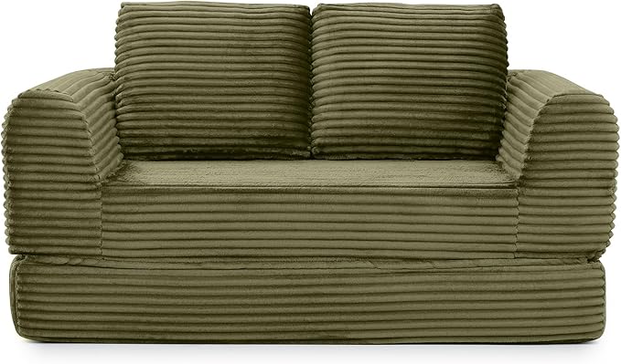 Foldable Boneless Love Seat Couches in a Box Modern Floor Foam Sleeper Sofa Bed 2-in-1 Convertible Cloud Sofa for Home Apartments Bedroom