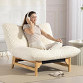Oversized Cloud Lounge Accent Chair Comfy Reading Chair for Adults | Living Room Bedroom Big|Corduroy | 44 Inch | Giant | Wood Frame (White)