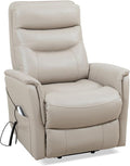 Parker Living Gemini - Softy Ivory Power Lift Recliner Chair with Articulating Headrest 90% Polyester 10% PU Upholstery Electric Recliner for Living Room Bedroom