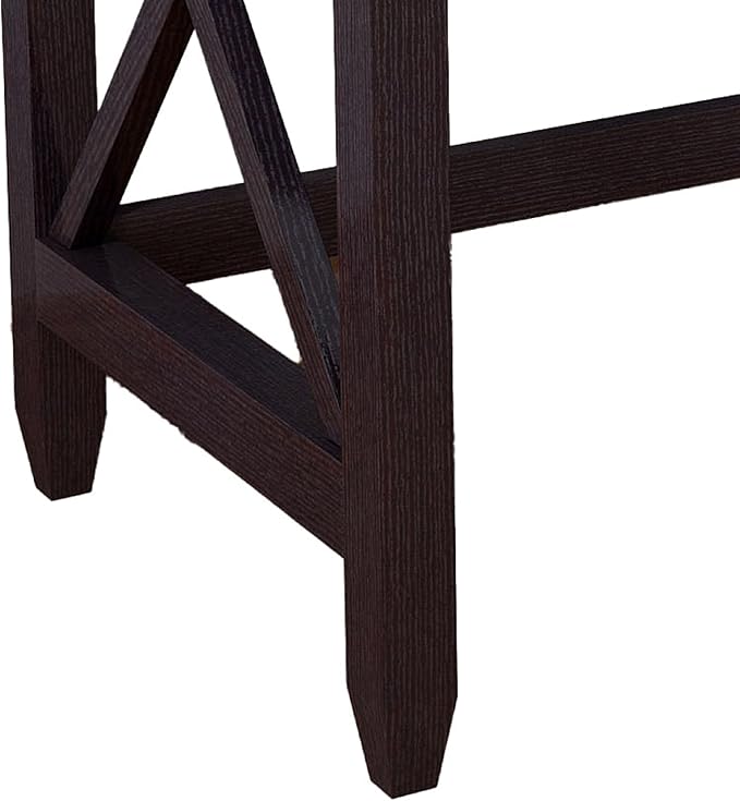 Benjara Home Office Writing Desk- 2 Drawers- 47 Farmhouse Red Cocoa Brown