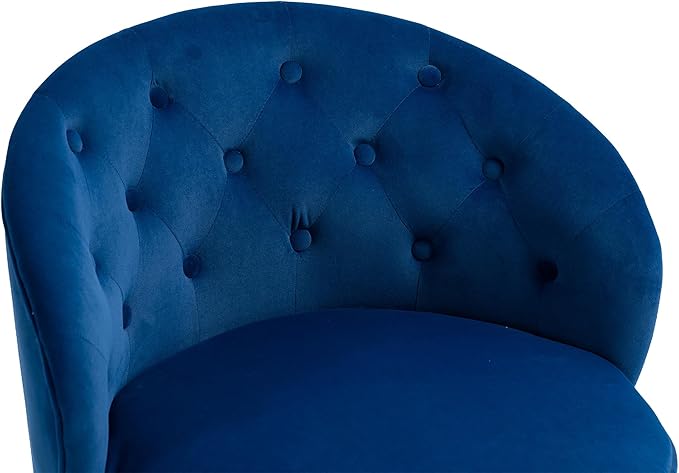 Swivel Barrel ChairVelvet Swivel Accent Chairs Modern Round Storage Small Chairs 360 Degree Upholstered Swivel Boucle Chair for Living Room Bedroom（Blue）