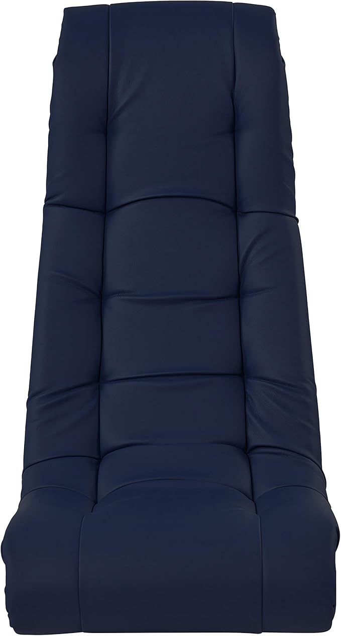 Factory Direct Partners Soft Tufted Floor Rocker - Cushioned Ground Chair for Kids Teens and Adults - Great for Reading Gaming Meditating TV - Navy 10488-NV