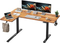 YIHAYO Reversiable L-Shaped Electric Standing Desk 59 Inches Stand Up Corner Desk Sit and Stand Up for Work Office Home Ergonomic Rising Computer Table with Splice Board Rustic Brown