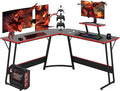 51 inch L Shaped Gaming Desk Computer Desk for Bedroom Black L shaped Desk for GamingHome Office Desks with Detachable Monitor Stand Corner Desk for Small PlaceLargeCarbon FiberBlack desk