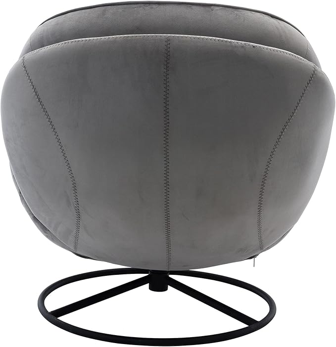 Velvet Swivel Accent Chair with Ottoman Set Modern Lounge Chair with Footrest Comfy Armchair with 360 Degree Swiveling for Living Room Bedroom Reading Room Home Office Metal Base Frame Black