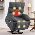 BOSMILLER Power Lift Recliner Chair with Massage and Heat for ElderlyElectric Lift Chair with Side Pockets and Remote Control for Living Room