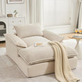 GNIXUU 67 Oversized Chaise Lounge Chair Indoor Corduroy Upholstered Boneless Sleeper Sofa Bed Comfy Large Reading Chair with Wide Armrests Plush Cloud Couch for Living Room BedroomBeige