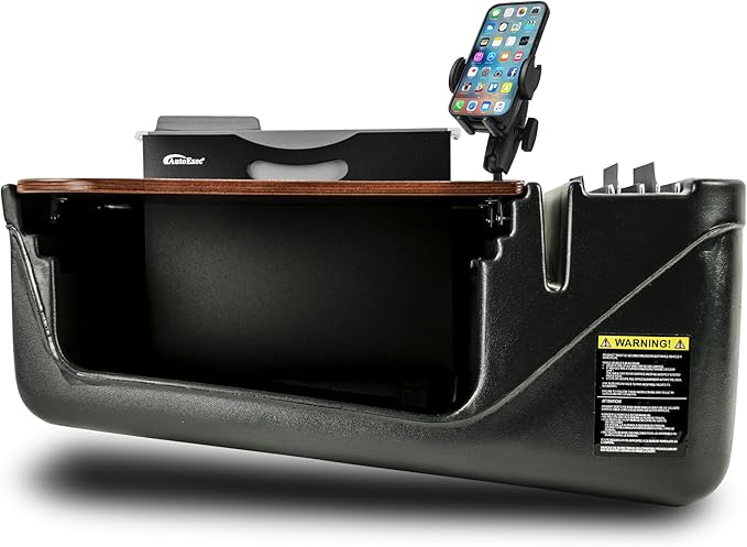 AutoExec AE-FMEF-PI-PM-21M Efficiency FileMaster Car Desk for Your Vehicle Workstation and Mobile Office Mahogany with 400 watt Power Inverter and Phone Mount
