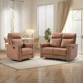 CANMOV Manual Recliner Sofa Furniture Set for Living Room Included Leathaire Nursing Chairs Swivel Glider Recliners Wall-Hugger 2 Seat Reclining Loveseat Modern Double Reclining Sofa Couch 1+2