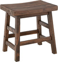 Alaterre Furniture Pomona 20-Inch Counter Height Saddle Seat Barstool – Solid Wood Backless Rustic Farmhouse Stool in Natural Finish for Kitchen Island or Dining Room (Natural)