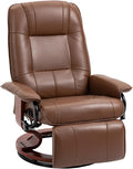 Faux Leather Manual Recliner Adjustable Swivel Lounge Chair with Footrest for Living Room