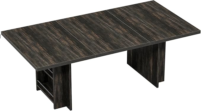 Tribesigns 62.99-Inch Computer Desk Modern Executive Office Desk Large Long Writing Table with Storage Shelves for Office Study Room (Black)
