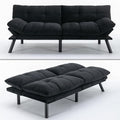 70“ Modern Velvet Futon Couch SleeperConvertible Sleeper Sofa Bed with Adjustable Backrests and Folding Armrest for Living Room Bedroom Office ApartmentSplit BackMattress Included (Black)