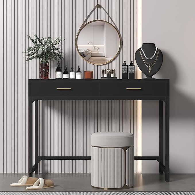 WESTREE Computer Gaming Desk Office - Study Writing Desk with Drawer for Teen Bedroom Makeup Desk Home Office Furniture with Storage Shelf Height Monitor Stand