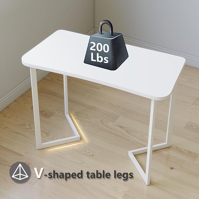 Computer Desk 40 Inch Small Table for OfficeModern Simple Style Writing Study Work Gaming Table for Home Office (White)