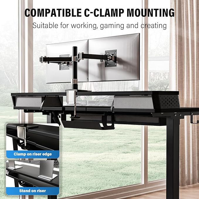 Electric Standing Desk with 4 Drawers 55 x 24 Adjustable Height Computer Desk Ergonomic Sit Stand Desk for Home Office (Black)