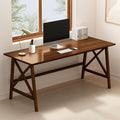 Modern Solid Wood Desk - 60 Simple Computer Table for Home Office Study Writing Workstation in Walnut 60 W x 24 D