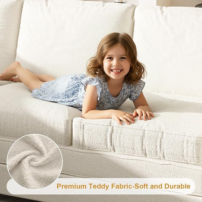 115.2 L Shaped Couch Bed Sectional Couches for Living Room Teddy Fabric Sleeper Sofa Bed with Pull Out Couch Convertible Sectional Couch with Charging Station &amp Side Pocket Beige