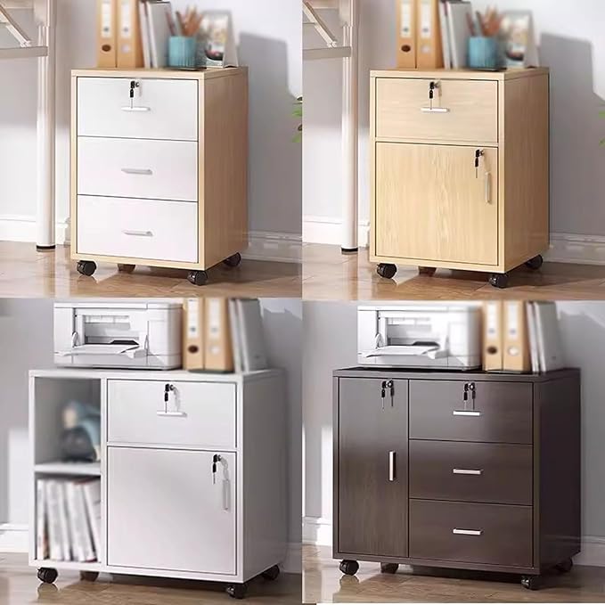 Lockable Filing Cabinet for Office Removable Low Storage Cabinets(B)