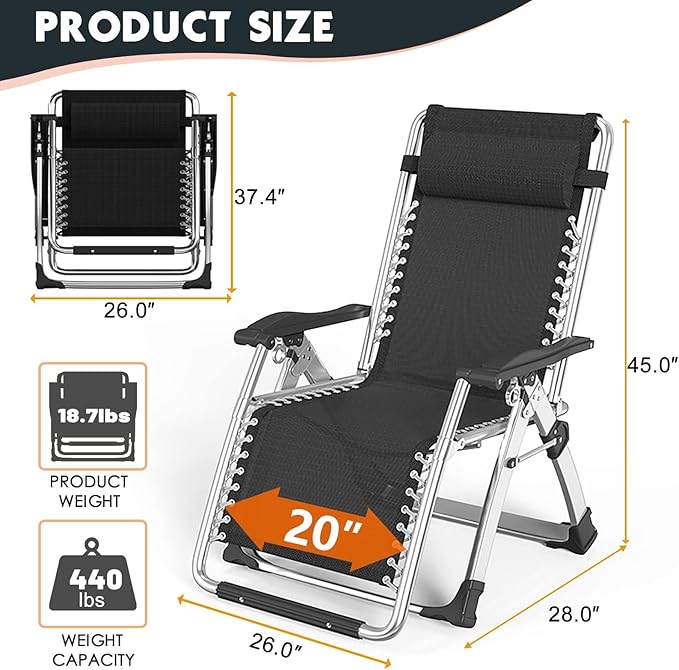 MOPHOTO Comfy Folding Chair for Living Room Foldable Recliner Chair Lounge Chairs with Mattress for Indoor Outdoor Leisure Chair Adjustable Reclining Chairs for Adults