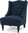 Christopher Knight Home Toddman High-Back Fabric Club Chair Dark Blue 33.75D x 27.25W x 38.5H in
