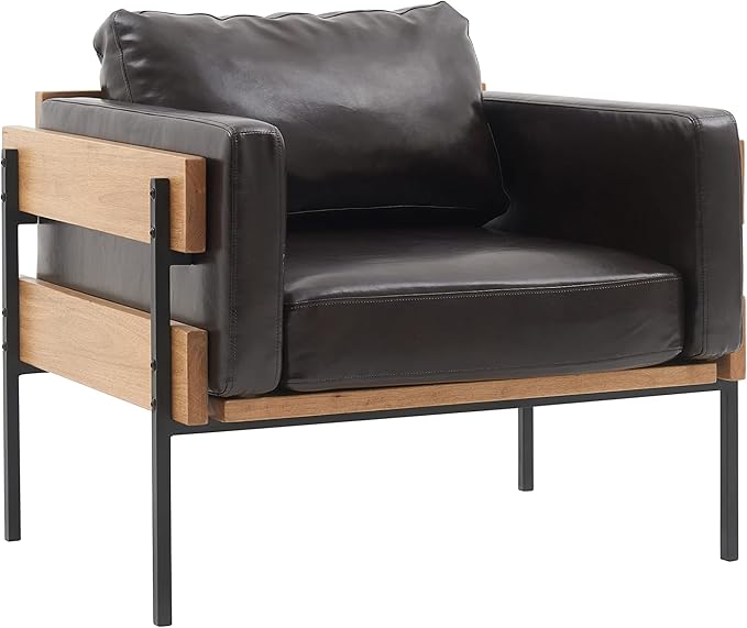 Living Room PU Leather Leisure Sofa Chair Soft and Comfortable Leisure Armchair
