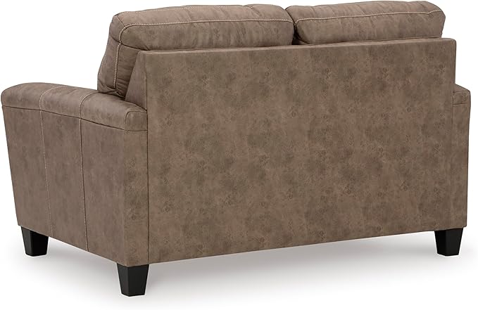 Signature Design by Ashley Navi Modern Loveseat with Removable Cushions Dark Brown
