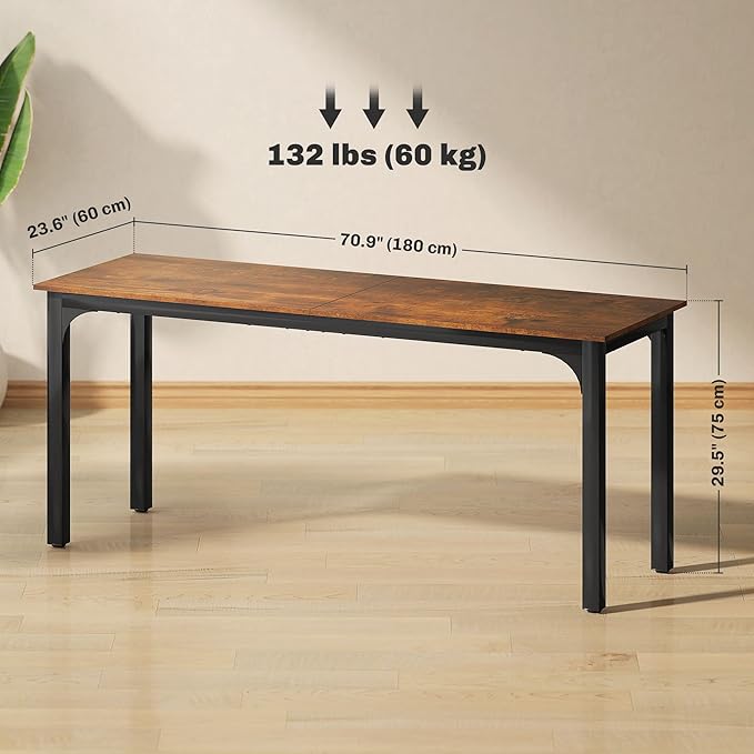 HOMCOM Modern Simple Large Computer Desk 71 Long Home Office Desk for Two Person Multi-Purpose Computer Table for Home Office Study Rustic Brown