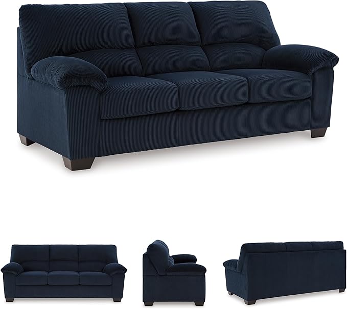 Signature Design by Ashley SimpleJoy Contemporary Sofa for Living Room Blue