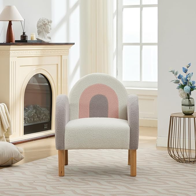 Modern Upholstered Accent Chair Armchair Side Chair Single Sofa Chair with Wooden Legs for Living Room Bedroom Reading Room