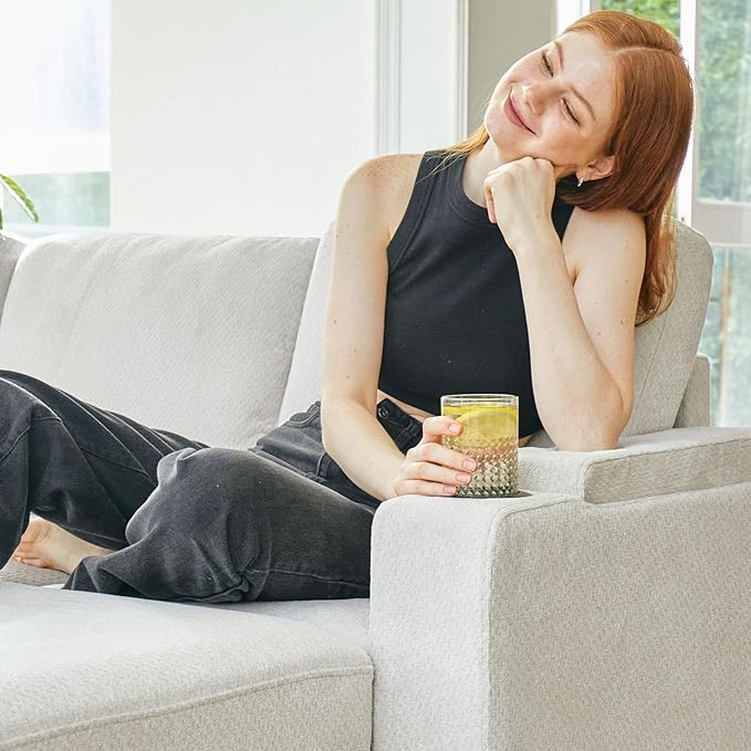 Belffin Sleeper Sofa Modular Sectional Pull Out Couch Bed U Shaped Sofa Couch for Living Room with Storage Chaise. White
