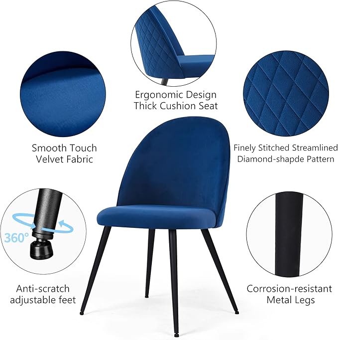 Modern Dining Table Set for 4Stylish Rectangular Kitchen Table with Chairs Set Compact Breakfast Dinner Table Set &amp Armlss Beautiful Dining Chair Velvet with Strong Metal Legs for Indoor