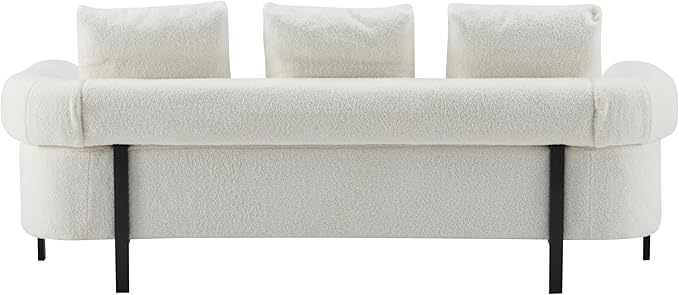 Christopher Knight Home Gilly 78 Modern Boucle Upholstered Sofa with Pillow Oversized Comfy Cloud Couch with Wooden Frame 3-Seater Sofa Couch for Living Room Bedroom Home Office Beige