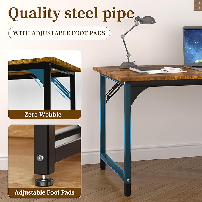 AZN Computer Desk Office Desk 47'' Computer Desk for Work Study Writing Gaming Office Desk w/ 24in Wide Desktop &amp Large Legroom Home Office Desks w/Waterproof &amp Scratch-Resistant Surface