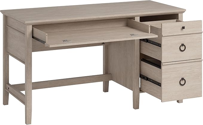 Sauder East Adara Single Pedestal Desk Cascade Oak Finish